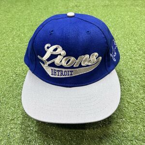 Vintage 90s Detroit Lions Reebok Script Embroidered Snapback Hat Mint!